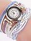 זול שעוני צמיד-Xu™ בגדי ריקוד נשים שעון צמיד קווארץ דמוי עור מרופד לבן / כחול / אדום מכירה חמה אנלוגי יום יומי וינטאג&#039; אופנתי - לבן פוקסיה כתום
