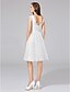 cheap Wedding Dresses-A-Line Scoop Neck Knee Length Cotton / Tulle Cap Sleeve Formal / Casual Little White Dress Made-To-Measure Wedding Dresses with Lace 2020