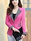 preiswerte Blazer für Damen-Damen Standard Blazer, Solide Langarm Polyester Gelb / Blau / Rosa L / XL / XXL