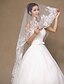 זול הינומות חתונה-Two-tier Wedding Wedding Veil Fingertip Veils / Wedding Veils with Lace Princess