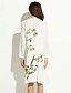 billige Blazere og jakker til damer-Bomull Lin Drapering Kimono Jacket-Trykt mønster Chinoiserie Dame / Vår / Høst