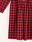 Χαμηλού Κόστους Γυναικεία Φορέματα-Γυναικεία Βαμβάκι Παντελόνι - Τετράγωνο Καρό Πλισέ Κόκκινο