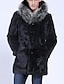 Χαμηλού Κόστους Ανδρικά Μπουφάν &amp; Παλτό-Άντρες Γούνινο παλτό Καθημερινά / Γιορτή Κομψό στυλ street / Πανκ &amp; Γκόθικ Μονόχρωμο,Μακρυμάνικο Με Κουκούλα Χοντρό Χειμώνας Ψεύτικη Γούνα