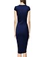 cheap Women&#039;s Dresses-Women&#039;s Going out / Work Simple / Vintage / Street chic Cotton A Line Dress - Solid Colored High Rise V Neck