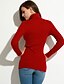 voordelige Damestruien-Dames Dagelijks Effen Lange mouw Lang Pullover Trui Jumper, Coltrui Herfst / Winter Kameel / Zwart / Rood S / M / L