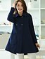 cheap Women&#039;s Coats &amp; Trench Coats-Women&#039;s Plus Size / Casual/Daily Street chic / Punk &amp; Gothic Trench CoatSolid Shirt Collar Long Sleeve WinterBlue