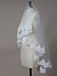 cheap Wedding Veils-One-tier Lace Applique Edge Wedding Veil Blusher Veils / Elbow Veils / Fingertip Veils with Tulle / Oval