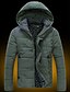 cheap Men&#039;s Jackets &amp; Coats-Men&#039;s Fall Winter Daily Casual Padded Solid Colored Cotton Long Sleeve Hooded Black / Army Green / Khaki