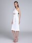 זול לאירועים מיוחדים חיסול-מעטפת \ עמוד כתפיה אחת באורך  הברך שיפון שמלה עם קפלים על ידי TS Couture®