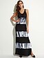 cheap Women&#039;s Dresses-Women&#039;s Going out Street chic Sheath Dress,Print U Neck Maxi Sleeveless Polyester Summer Mid Rise Micro-elastic
