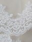 cheap Wedding Veils-One-tier Lace Applique Edge Wedding Veil Blusher Veils / Elbow Veils / Fingertip Veils with Tulle / Oval