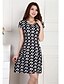 cheap Plus Size Dresses-Women&#039;s Plus Size Loose Short Sleeve Polka Dot Floral Flower Ruffle Ruched Summer Crew Neck Vintage Daily Black L XL XXL XXXL XXXXL / Print