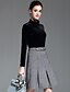 cheap Women&#039;s Two Piece Sets-Women&#039;s Simple Blouse / Set - Solid Colored Skirt Turtleneck