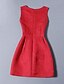 cheap Women&#039;s Dresses-Women&#039;s Plus Size Going out Weekend Mini Skater Dress - Jacquard Beaded Black Red Pink L XL XXL