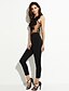 levne Dámské kombinézy-Women&#039;s Jumpsuit Mesh Lace Solid Colored Crew Neck Party Skinny Sleeveless White Black Red S M L Summer