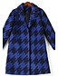cheap Women&#039;s Coats &amp; Trench coats-Whale Studio Women&#039;s Casual/Daily Vintage CoatHoundstooth Notch Lapel Long Sleeve Winter Blue / Red / Gray Others Medium