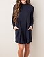 cheap Women&#039;s Dresses-Women&#039;s A-Line Dress Cotton Long Sleeve Solid Colored Fall Winter Going out Casual / Daily Work Cotton Wine Black Navy Blue Dark Gray Green Light gray