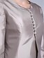 olcso Örömanyaruhák-Szűk szabású Örömanya ruha Átalakítható ruha Kanálnyak Térdig érő Taft Hosszú ujj val vel Rátétek 2021
