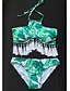 cheap Women&#039;s Swimwear &amp; Bikinis-Women&#039;s Tassel Floral Sports Bikini Swimsuit Print Halter Neck Swimwear Bathing Suits White Black Red Green