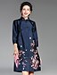 cheap Women&#039;s Outerwear-Women&#039;s Chinoiserie Trench Coat-Flower/Floral,Embroidered Stand