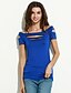 cheap Women&#039;s T-shirts-Women&#039;s Club Street chic T-shirt - Solid Colored, Hole Boat Neck