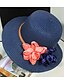 abordables Sombreros de paja-Mujer Hilo Sombrero de Paja-Vacaciones Retazos Verano Azul Marino Fucsia Azul