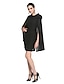 voordelige Cocktailjurken-A-lijn zwarte jurk vakantie thuiskomst kort / mini mouwloos met sieraad hals herfst bruiloftsgast chiffon met plooien 2024
