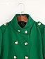 voordelige Damesjassen &amp; trenchcoats-Vrouwen Vintage Winter Trenchcoat,Casual/Dagelijks Opstaand-Lange mouw Zwart / Groen Effen Dik Imitatiebont / Polyester