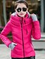 cheap Women&#039;s Puffer&amp;Parka-Women&#039;s Daily Solid Colored Zipper Regular Padded, Cotton Long Sleeve Fall / Winter Hooded Green / Blue / Pink XL / XXL / XXXL