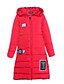 cheap Women&#039;s Outerwear-Women&#039;s Slim Letter Pink / Red / Black / Gray Long Down Coat,Street chic Hooded Long Sleeve