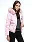 olcso Női tollkabátok-Women&#039;s Padded Parka Daily Going out Solid Colored Polyester Long Sleeve Black / Pink / Brown M / L / XL