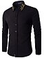 halpa Miesten paidat-Men&#039;s Solid Colored Shirt - Cotton Business Daily Work Standing Collar White / Black / Spring / Fall / Long Sleeve