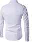 お買い得  メンズカジュアルシャツ-男性用 シャツ 幾何学模様 スタンドカラー ホワイト 長袖 日常 週末 スリム トップの