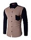 cheap Men&#039;s Shirts-Men&#039;s Daily Work Plus Size Casual Winter Shirt,Color Block Classic Collar Long Sleeves Cotton Thin