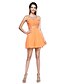 cheap Special Occasion Dresses-A-Line / Fit &amp; Flare Illusion Neck Short / Mini Chiffon Mini Me Cocktail Party Dress with Beading / Criss Cross by TS Couture®