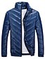 cheap Men&#039;s Jackets &amp; Coats-Men&#039;s Winter Casual Padded Plus Size Solid Colored Polyester Long Sleeve Stand Black / Blue / Royal Blue M / L / XL