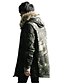 voordelige Herenjacks &amp; jassen-Heren Herfst Winter Dagelijks Informeel Gewatteerd camouflage Polyester Lange mouw Capuchon Leger Groen M / L / XL