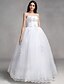 cheap Wedding Dresses-Ball Gown Strapless Floor Length Lace Made-To-Measure Wedding Dresses with Bowknot / Beading / Appliques by LAN TING BRIDE®