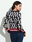 billige Sweatere-Dame Farveblok Pullover Bomuld Langærmet Normal Sweater Cardigans Rund hals Efterår Beige Mørkeblå / I-byen-tøj