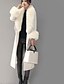 preiswerte Damenmäntel und Trenchcoats-Damen Mantel Alltag Winter Maxi Mantel Normale Passform Vintage Jacken Langarm Solide Pelzkragen Marinenblau Weiß