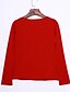 billiga T-shirts för damer-Dam T-shirt Grön Purpur Fuchsia Solid färg Långärmad Dagligen Helgen Streetwear Ledigt Rund hals Normal S / Vinter
