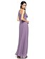 cheap Bridesmaid Dresses-Sheath / Column One Shoulder Floor Length Chiffon Bridesmaid Dress with Pleats / Side Draping