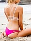 cheap Women&#039;s Swimwear &amp; Bikinis-Women&#039;s Lace up Solid Fuchsia Bikini Swimwear Swimsuit - Solid Colored Fuchsia
