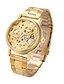 זול שעונים מכאניים-בגדי ריקוד גברים שעוני שלד שעון יד שעון מכני מכני ידני מתכת אל חלד כסף / זהב חריתה חלולה מגניב אנלוגי פרח יום יומי וינטאג&#039; אופנתי - זהב כסף