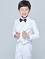 cheap Ring Bearer Suits-White / Black Cotton Ring Bearer Suit - Five-piece Suit Includes  Jacket / Vest / Shirt