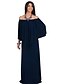 cheap Plus Size Dresses-Women&#039;s Off Shoulder Plus Size Daily Club Maxi Sheath Dress - Solid Colored Ruched Boat Neck Spring Navy Blue Army Green Royal Blue XL XXL XXXL