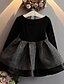 cheap Dresses-Girls&#039; Casual / Daily Patchwork Long Sleeve Dress Black