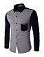 cheap Men&#039;s Shirts-Men&#039;s Daily Work Plus Size Casual Winter Shirt,Color Block Classic Collar Long Sleeves Cotton Thin