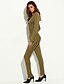 voordelige Dames jumpsuits &amp; rompers-Dames Effen Casual/Dagelijks Eenvoudig Jumpsuits,Lange Mouw V-hals Polyester