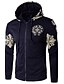 cheap Men&#039;s Hoodies &amp; Sweatshirts-Men&#039;s Plus Size Hoodie Jacket Print Simple / Active Long Sleeve Black Navy Blue Gray / Fall / Winter